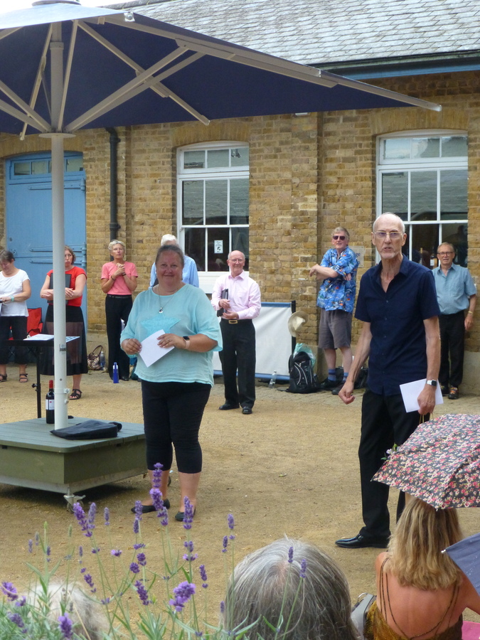 Summer 2021, Orleans House Stables Cafe, our hard working Chair person Rebecca! 